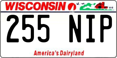 WI license plate 255NIP