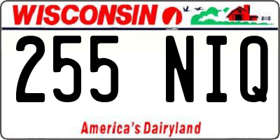 WI license plate 255NIQ