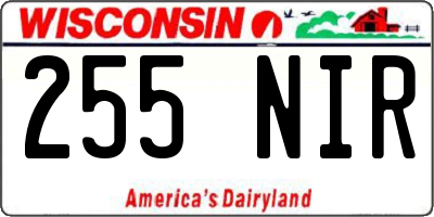 WI license plate 255NIR