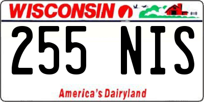 WI license plate 255NIS