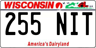 WI license plate 255NIT