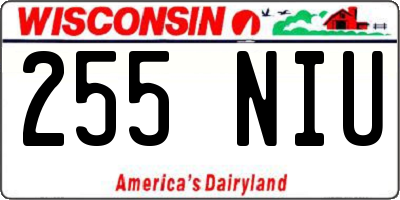WI license plate 255NIU