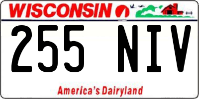 WI license plate 255NIV