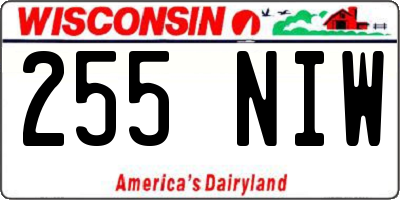 WI license plate 255NIW
