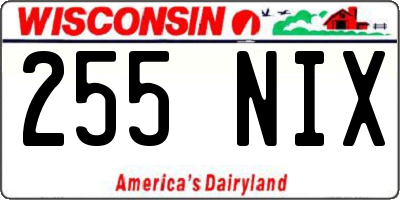 WI license plate 255NIX