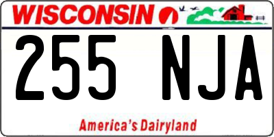 WI license plate 255NJA