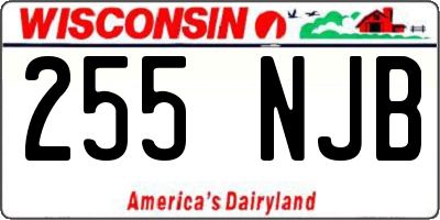 WI license plate 255NJB