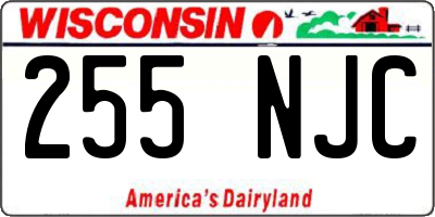 WI license plate 255NJC