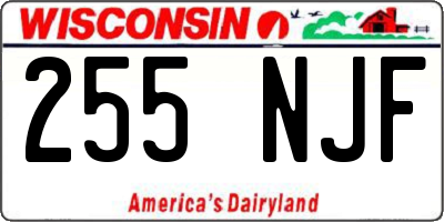 WI license plate 255NJF