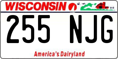 WI license plate 255NJG