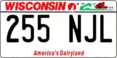 WI license plate 255NJL