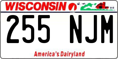 WI license plate 255NJM