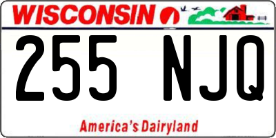 WI license plate 255NJQ