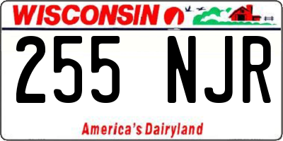 WI license plate 255NJR