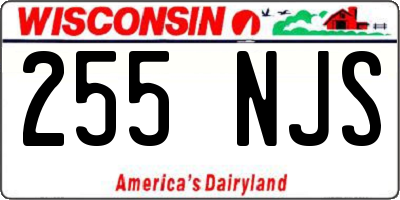 WI license plate 255NJS