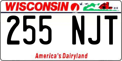 WI license plate 255NJT