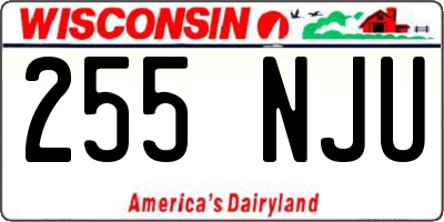 WI license plate 255NJU