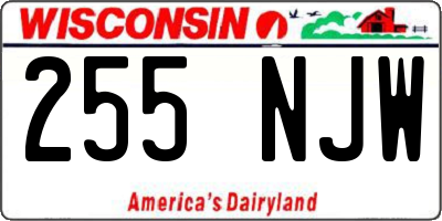 WI license plate 255NJW