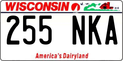 WI license plate 255NKA