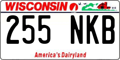 WI license plate 255NKB