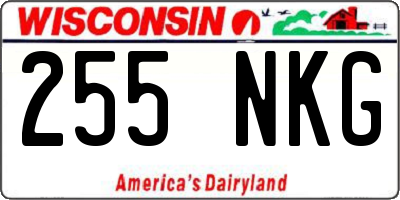 WI license plate 255NKG