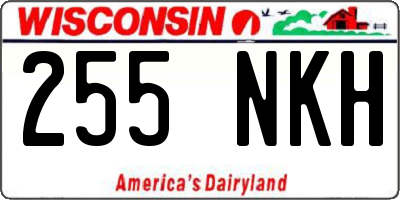 WI license plate 255NKH