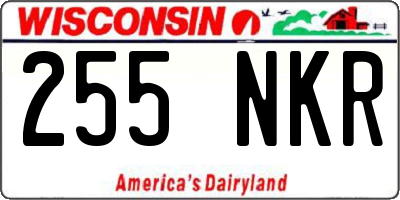 WI license plate 255NKR