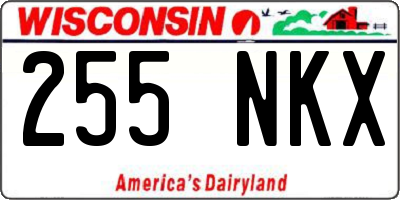 WI license plate 255NKX
