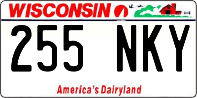 WI license plate 255NKY