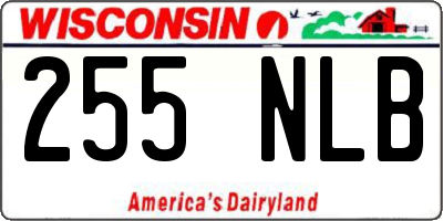WI license plate 255NLB