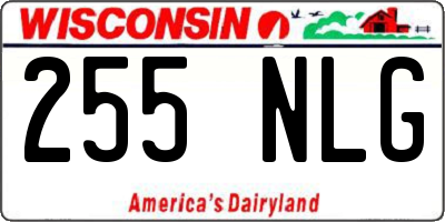 WI license plate 255NLG