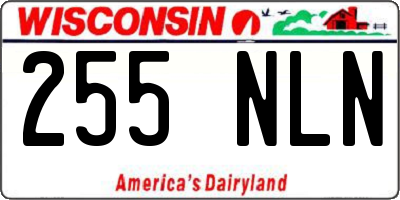 WI license plate 255NLN