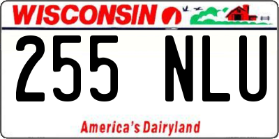 WI license plate 255NLU