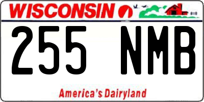 WI license plate 255NMB