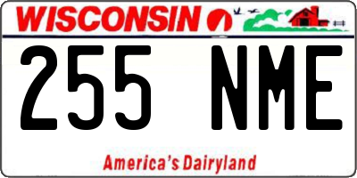 WI license plate 255NME