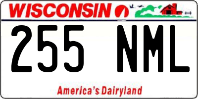 WI license plate 255NML