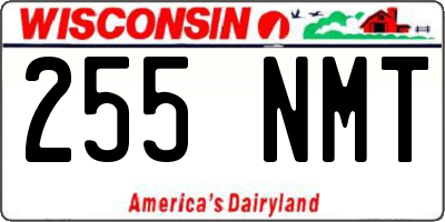 WI license plate 255NMT