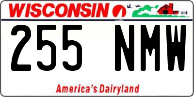 WI license plate 255NMW