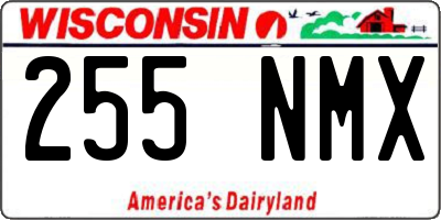 WI license plate 255NMX