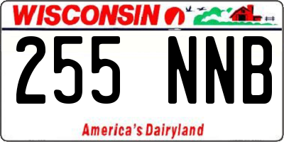 WI license plate 255NNB
