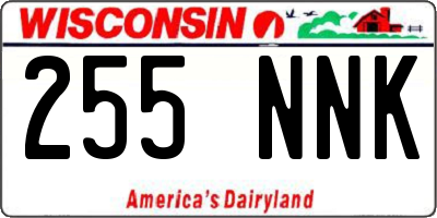 WI license plate 255NNK