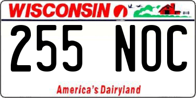 WI license plate 255NOC