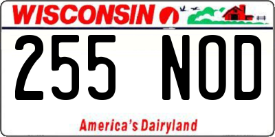 WI license plate 255NOD