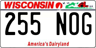 WI license plate 255NOG