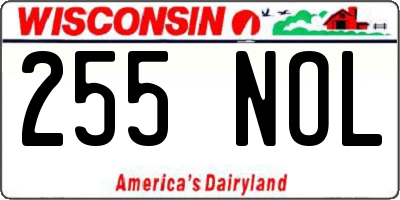 WI license plate 255NOL