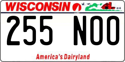 WI license plate 255NOO