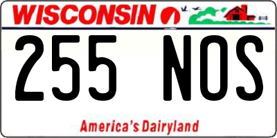 WI license plate 255NOS