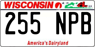 WI license plate 255NPB