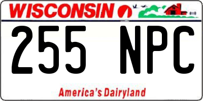 WI license plate 255NPC