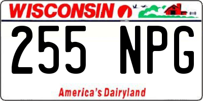 WI license plate 255NPG
